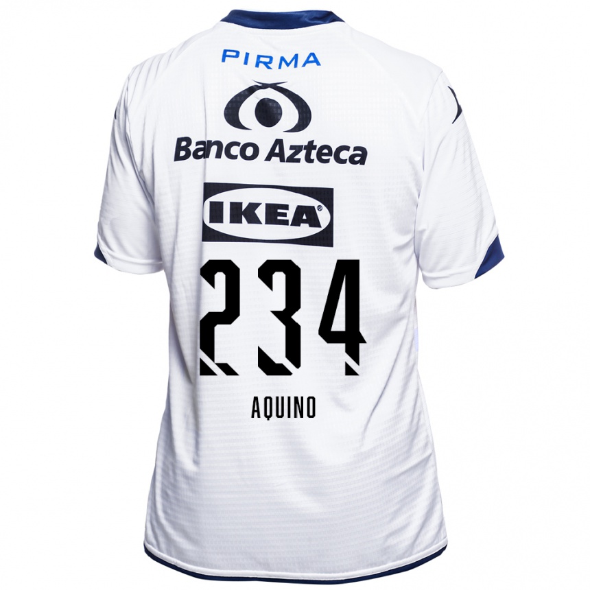 גברים כדורגל Andy Aquino #234 לבן שחור כחול ג'רזי ביתית 2026/27