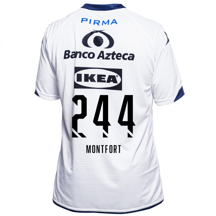 גברים כדורגל Bruno Montfort #244 לבן שחור כחול ג'רזי ביתית 2026/27