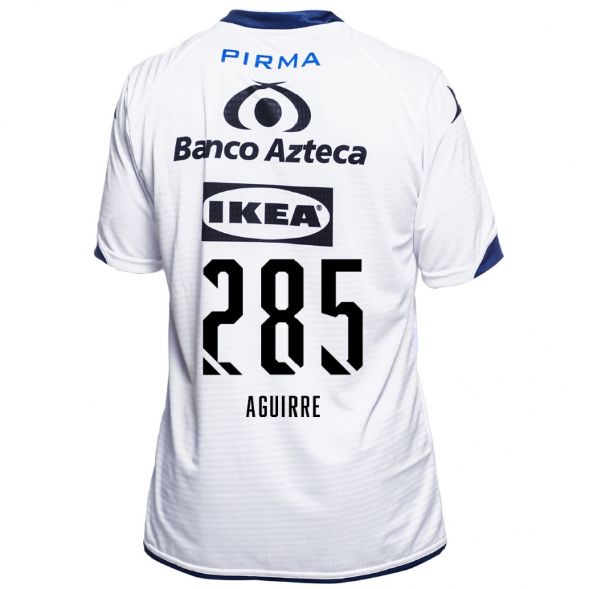 גברים כדורגל Juan Aguirre #285 לבן שחור כחול ג'רזי ביתית 2026/27