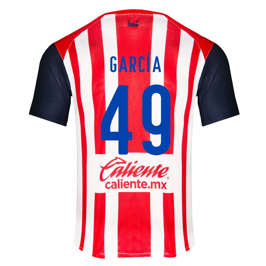 גברים כדורגל Gilberto García #49 אדום שחור לבן ג'רזי ביתית 2026/27
