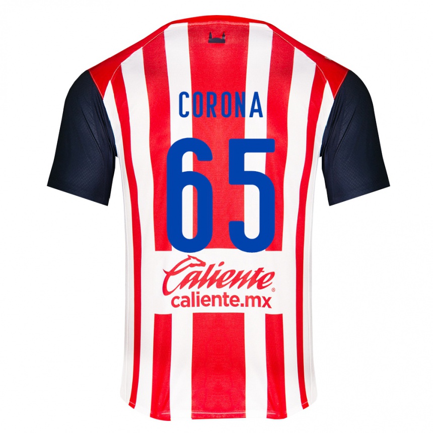גברים כדורגל Carlos Corona #65 אדום שחור לבן ג'רזי ביתית 2026/27