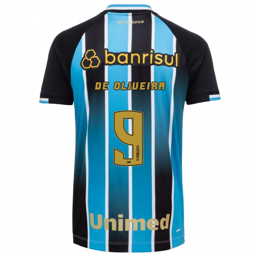 גברים כדורגל Veridiana Mostaco De Oliveira #9 כחול חום שחור ג'רזי ביתית 2026/27