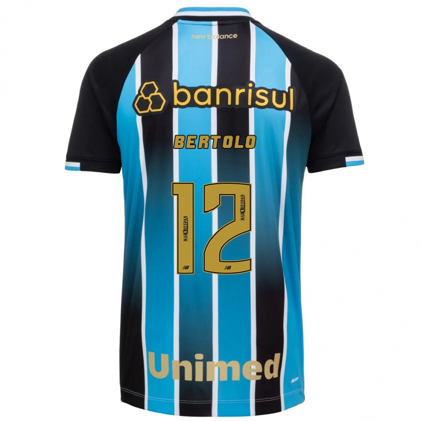 גברים כדורגל Mateus Bertolo #12 כחול חום שחור ג'רזי ביתית 2026/27