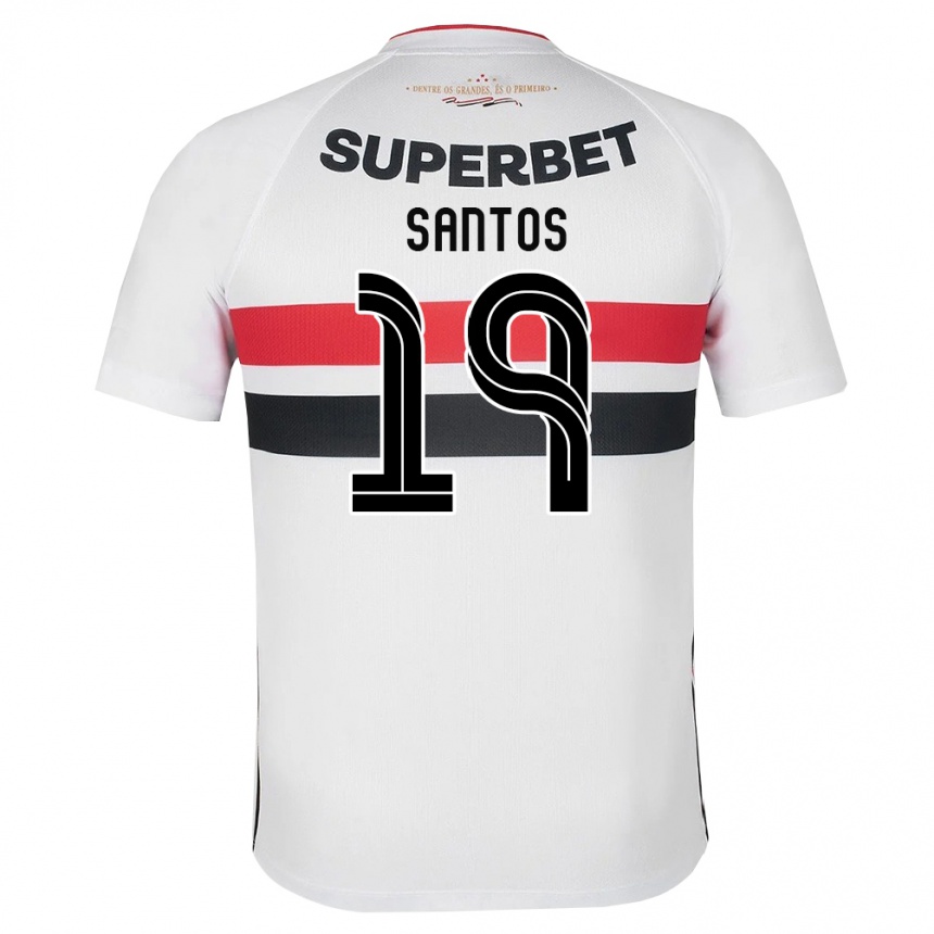 גברים כדורגל Kaio Santos #19 לבן אדום שחור ג'רזי ביתית 2026/27