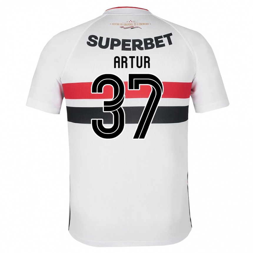 גברים כדורגל Artur #37 לבן אדום שחור ג'רזי ביתית 2026/27