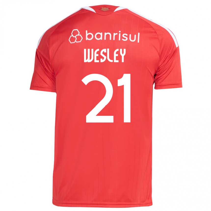 גברים כדורגל Wesley #21 אדום לבן ג'רזי ביתית 2026/27