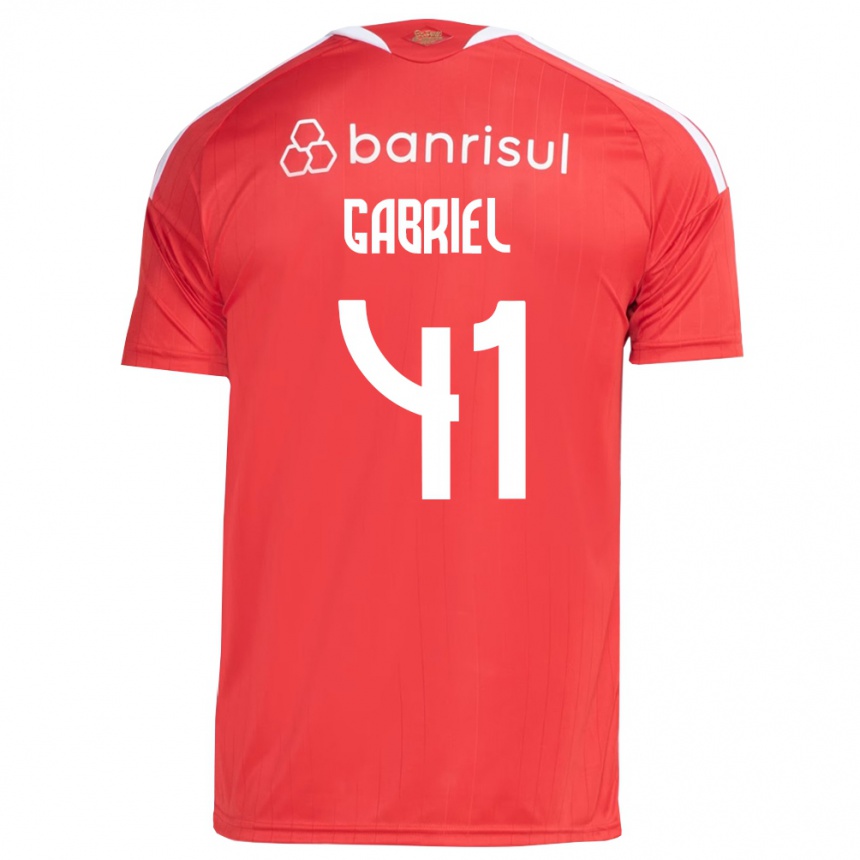 גברים כדורגל ויקטור גבריאל #41 אדום לבן ג'רזי ביתית 2026/27 גברים כדורגל ויקטור גבריאל #41 אדום לבן ג'רזי ביתית 2026/27