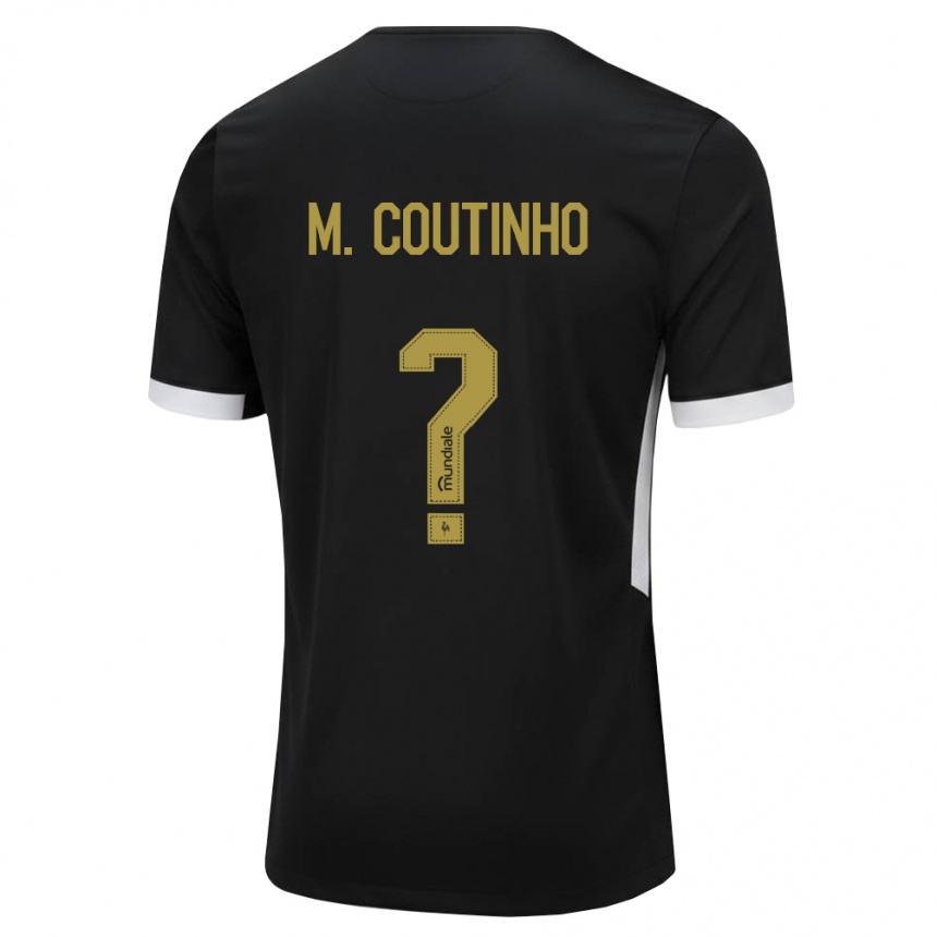 גברים כדורגל Murilo Coutinho #0 שחור לבן צהוב ג'רזי ביתית 2026/27