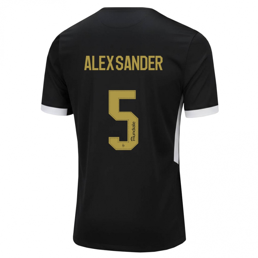 גברים כדורגל Alexsander #5 שחור לבן צהוב ג'רזי ביתית 2026/27