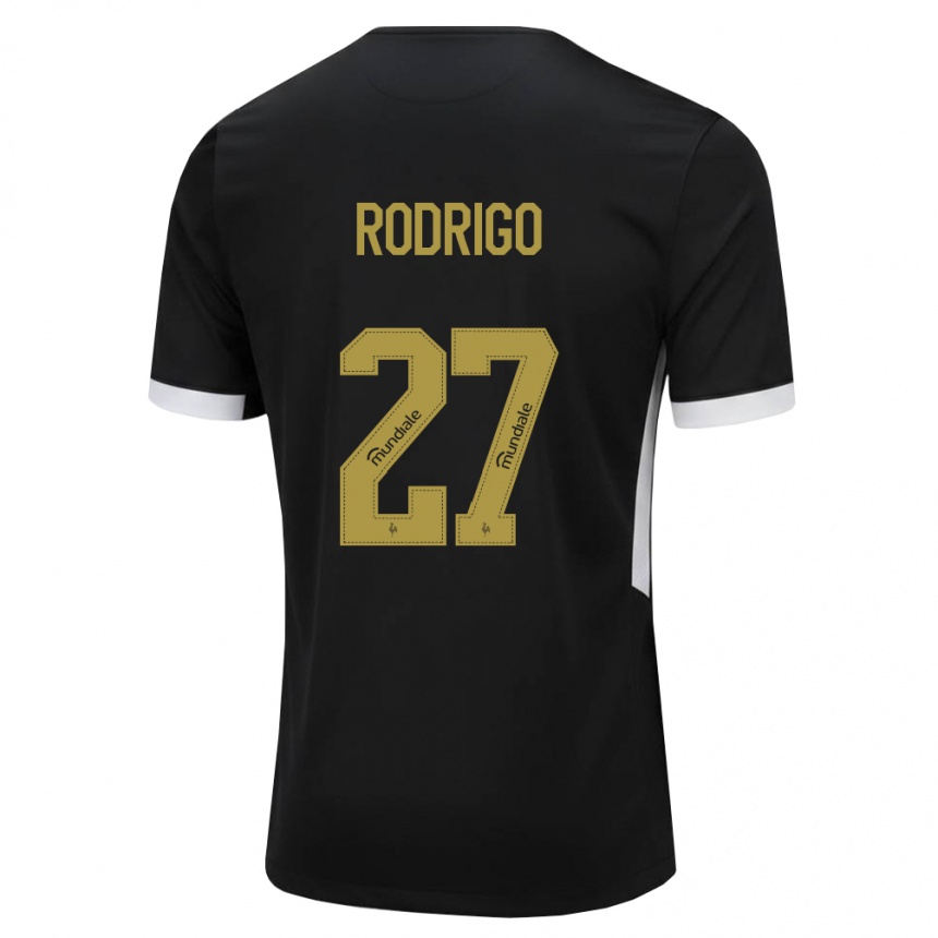 גברים כדורגל Kauã Rodrigo #27 שחור לבן צהוב ג'רזי ביתית 2026/27