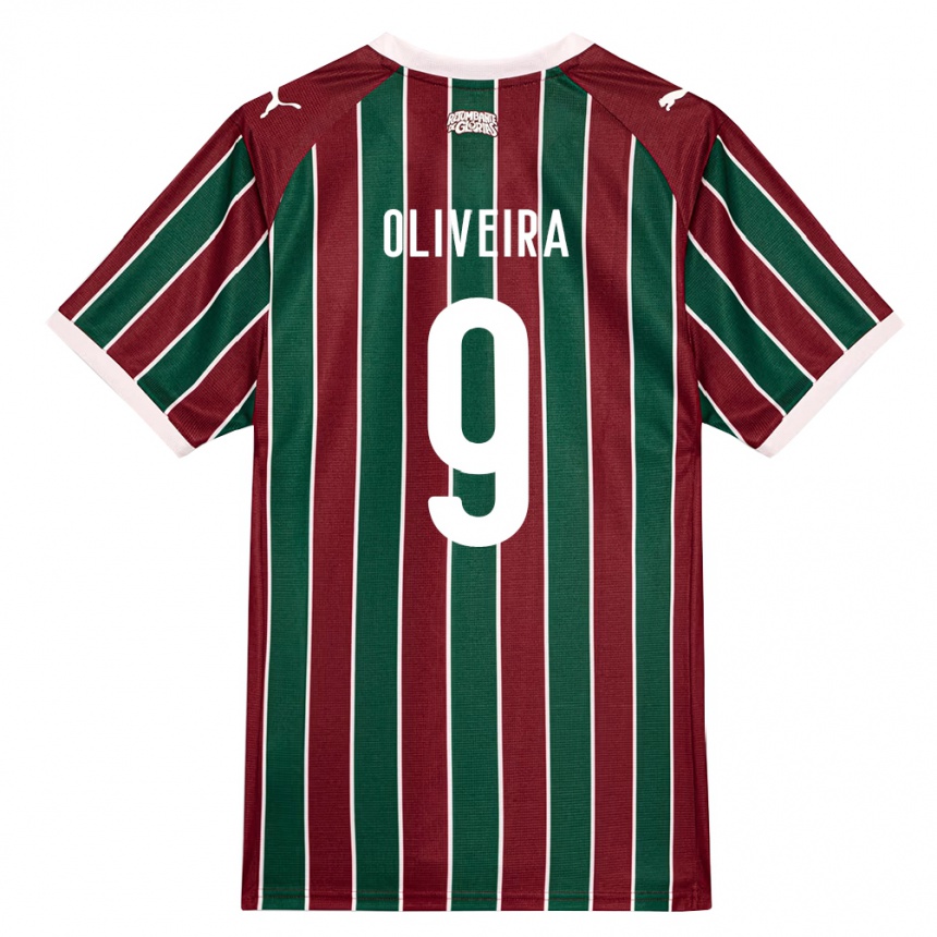 גברים כדורגל Samuell Oliveira #9 ירוק בורדו לבן ג'רזי ביתית 2026/27
