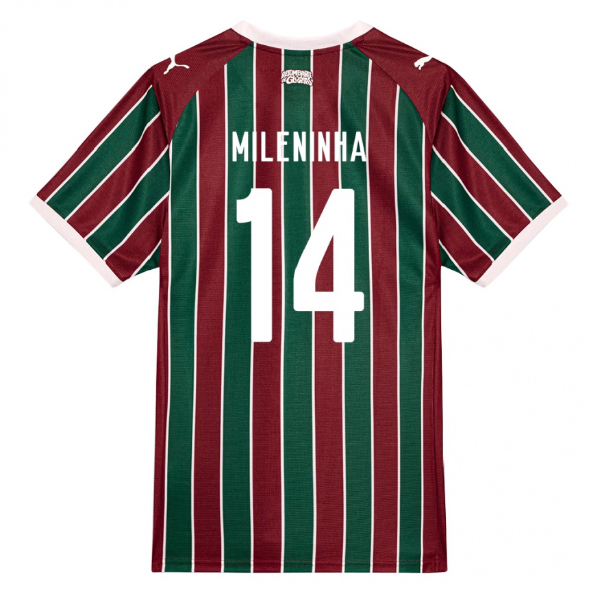 גברים כדורגל Mileninha #14 ירוק בורדו לבן ג'רזי ביתית 2026/27