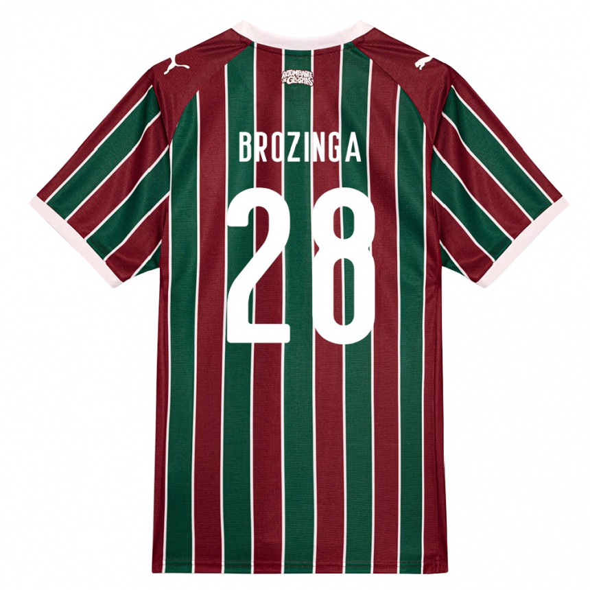 גברים כדורגל Nay Brozinga #28 ירוק בורדו לבן ג'רזי ביתית 2026/27 גברים כדורגל Nay Brozinga #28 ירוק בורדו לבן ג'רזי ביתית 2026/27