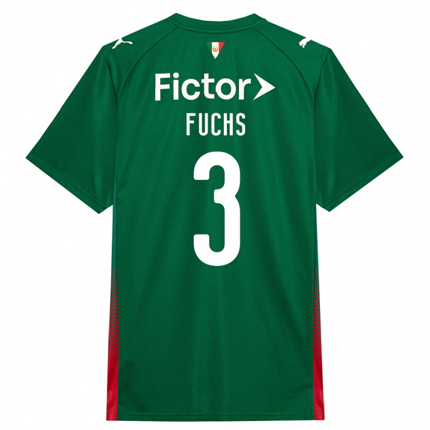 גברים כדורגל Bruno Fuchs #3 ירוק אדום לבן ג'רזי ביתית 2026/27