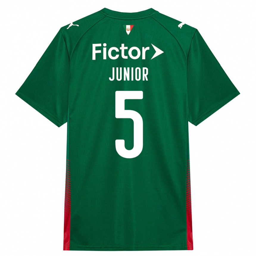 גברים כדורגל Amilton Junior #5 ירוק אדום לבן ג'רזי ביתית 2026/27