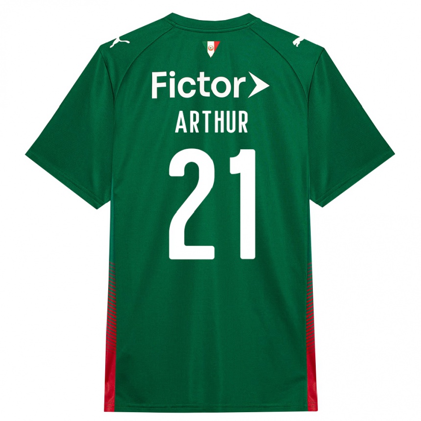 גברים כדורגל Luis Arthur #21 ירוק אדום לבן ג'רזי ביתית 2026/27 גברים כדורגל Luis Arthur #21 ירוק אדום לבן ג'רזי ביתית 2026/27