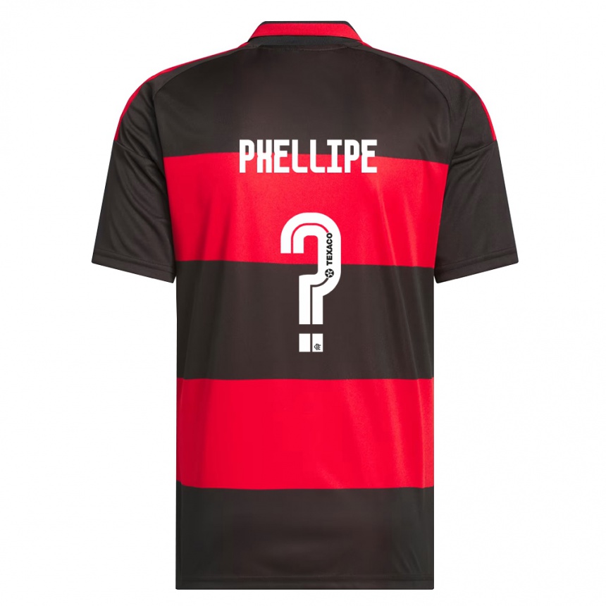 גברים כדורגל Phellipe #0 אדום שחור לבן ג'רזי ביתית 2026/27