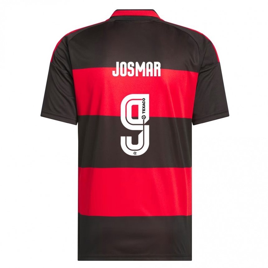 גברים כדורגל Josmar #9 אדום שחור לבן ג'רזי ביתית 2026/27