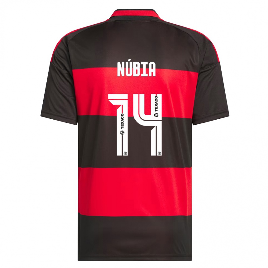 גברים כדורגל Núbia #14 אדום שחור לבן ג'רזי ביתית 2026/27