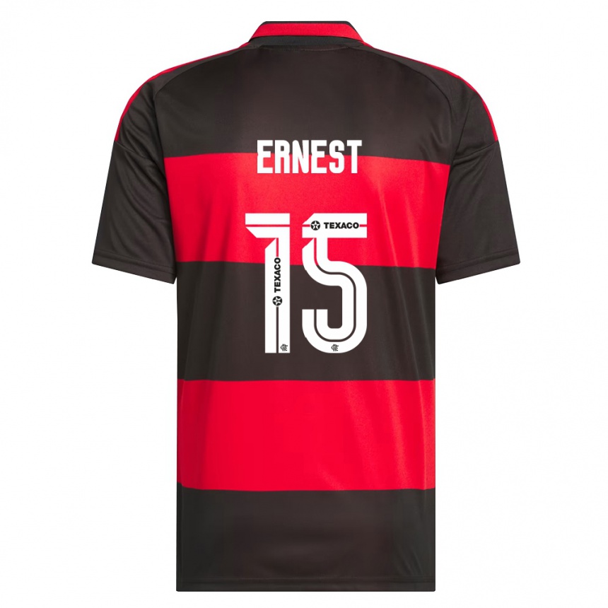 גברים כדורגל Ernest #15 אדום שחור לבן ג'רזי ביתית 2026/27