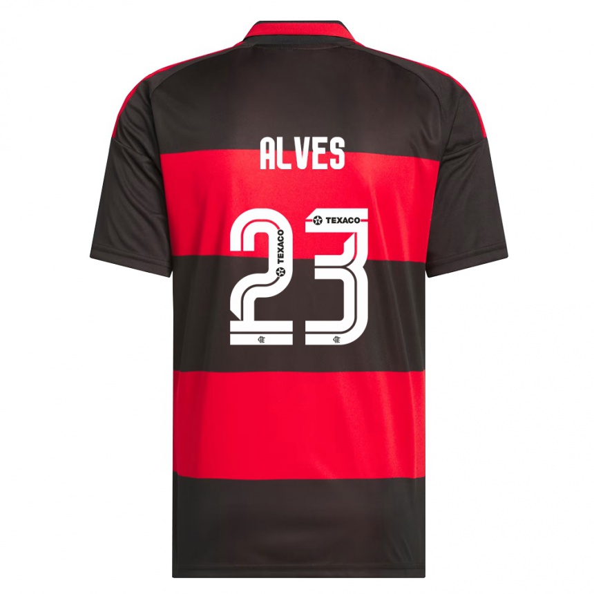 גברים כדורגל Karol Alves #23 אדום שחור לבן ג'רזי ביתית 2026/27