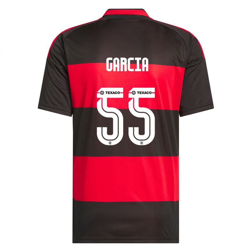 גברים כדורגל Caio Garcia #55 אדום שחור לבן ג'רזי ביתית 2026/27 גברים כדורגל Caio Garcia #55 אדום שחור לבן ג'רזי ביתית 2026/27
