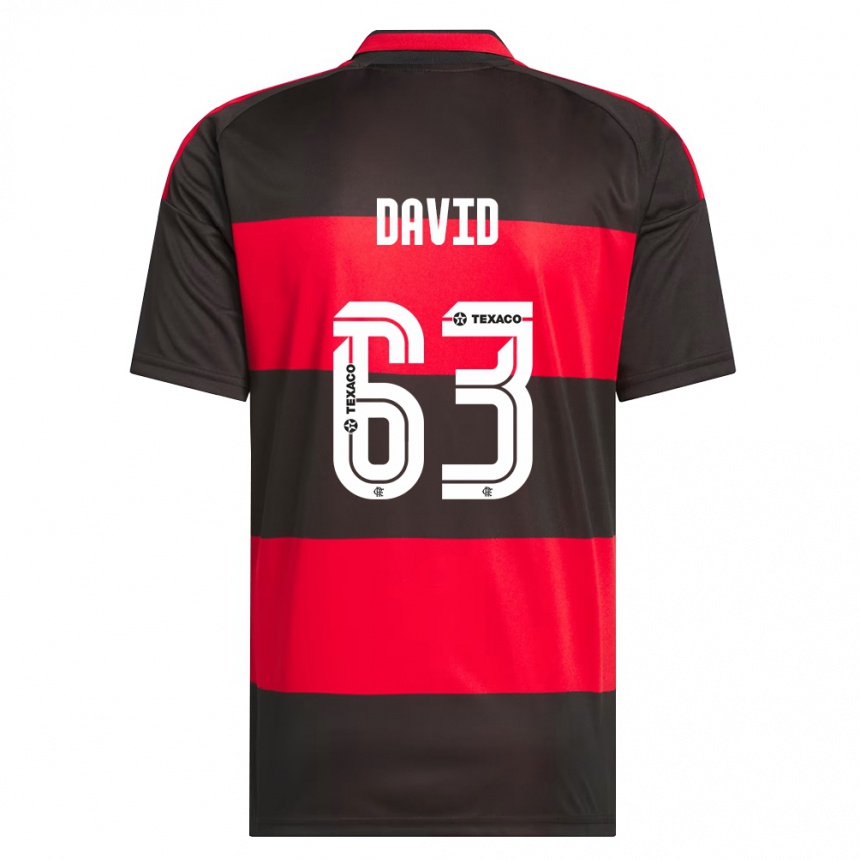 גברים כדורגל David #63 אדום שחור לבן ג'רזי ביתית 2026/27