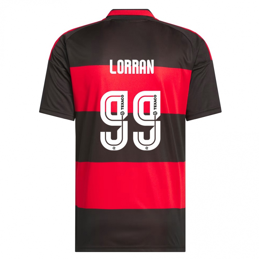 גברים כדורגל Lorran #99 אדום שחור לבן ג'רזי ביתית 2026/27