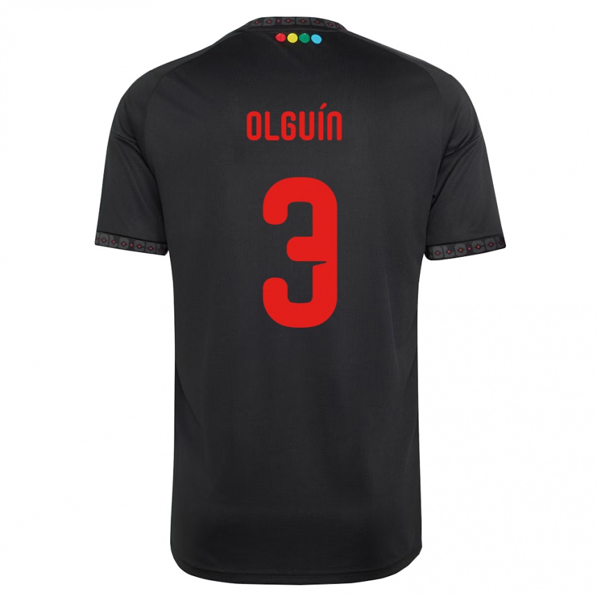 גברים כדורגל Alonso Olguín #3 שחור אדום הרחק ג'רזי 2026/27