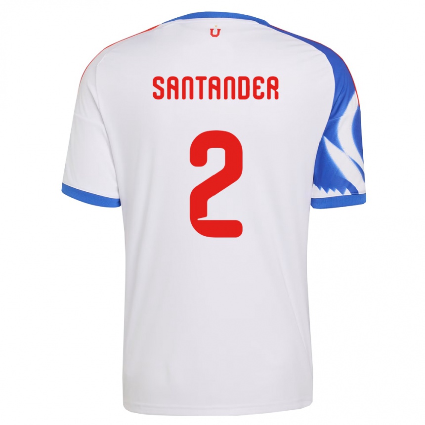 גברים כדורגל Constanza Santander #2 לבן כחול צי הרחק ג'רזי 2026/27