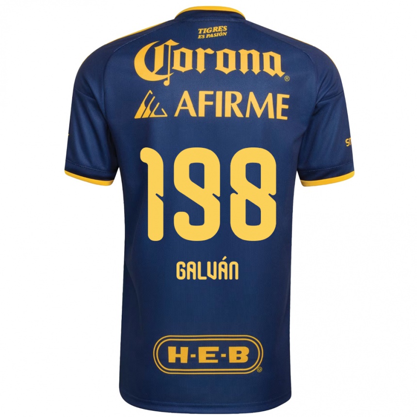 גברים כדורגל Isac Galván #198 כחול מלכותי צהוב הרחק ג'רזי 2026/27
