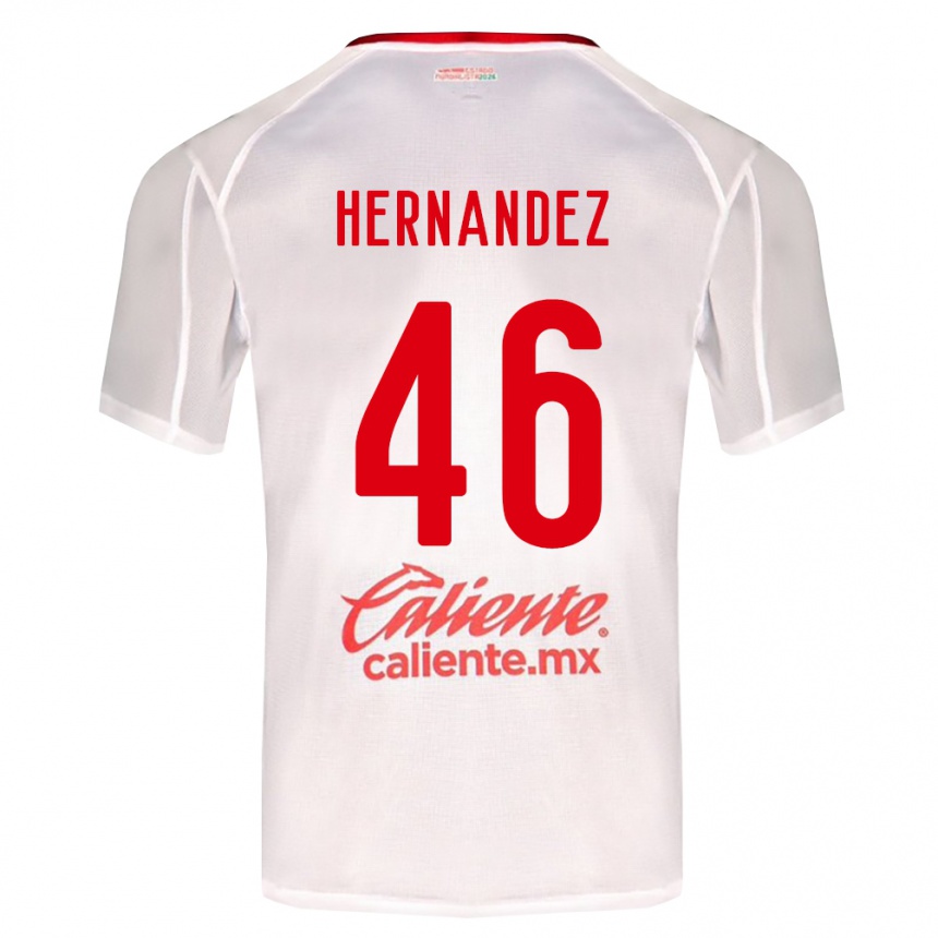גברים כדורגל Carlos Hernandez #46 לבן ירוק אדום הרחק ג'רזי 2026/27