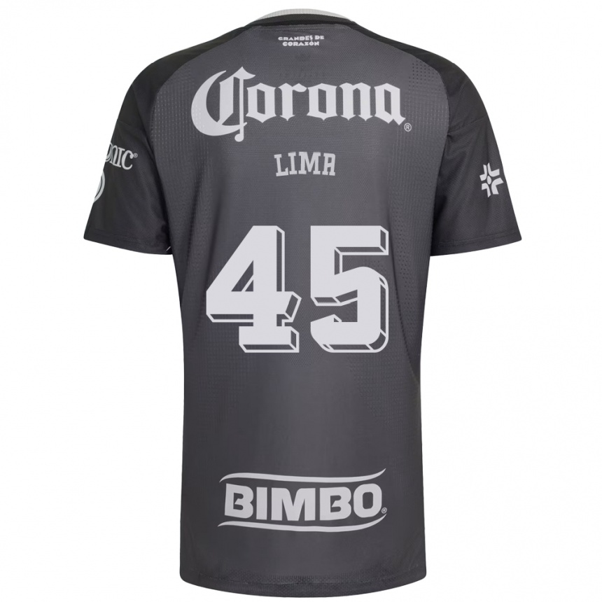 גברים כדורגל Lima #45 אפור לבן שחור הרחק ג'רזי 2026/27