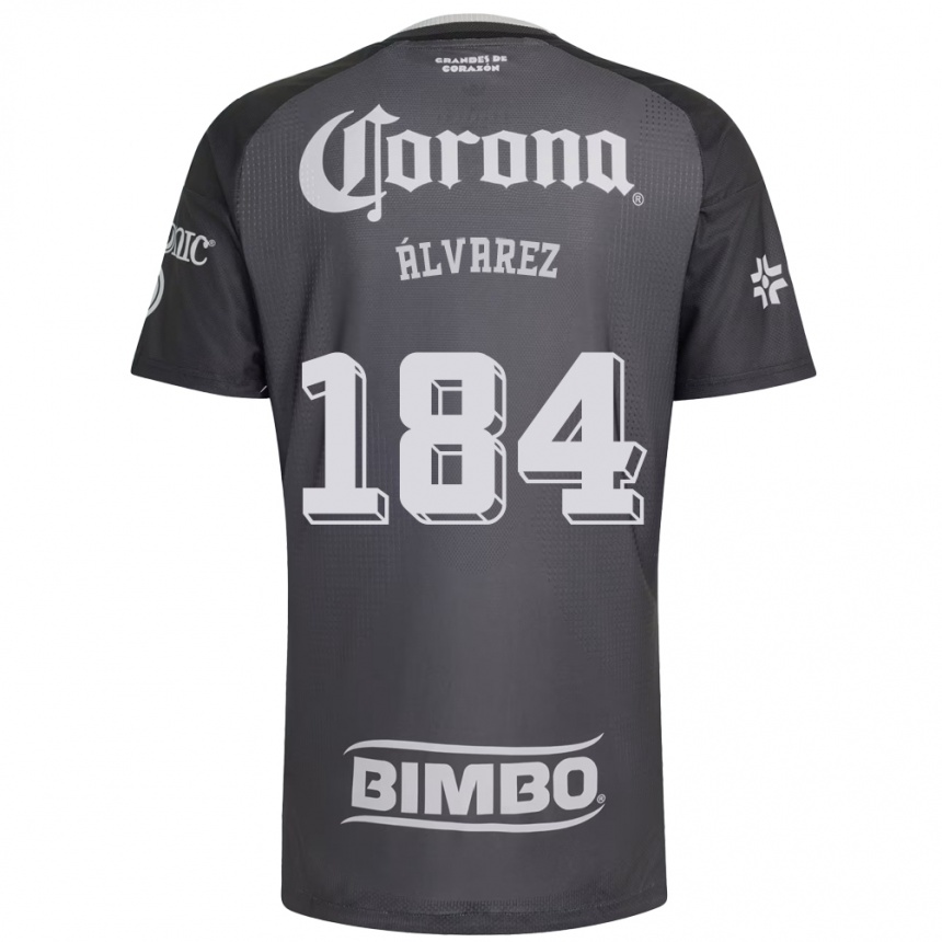 גברים כדורגל Antonio Álvarez #184 אפור לבן שחור הרחק ג'רזי 2026/27