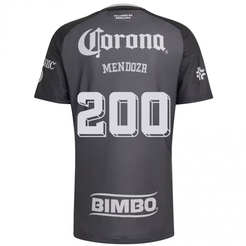 גברים כדורגל Luis Mendoza #200 אפור לבן שחור הרחק ג'רזי 2026/27