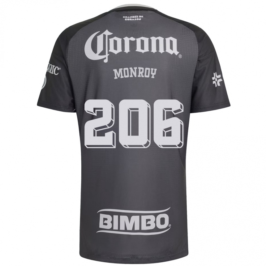 גברים כדורגל Diego Monroy #206 אפור לבן שחור הרחק ג'רזי 2026/27