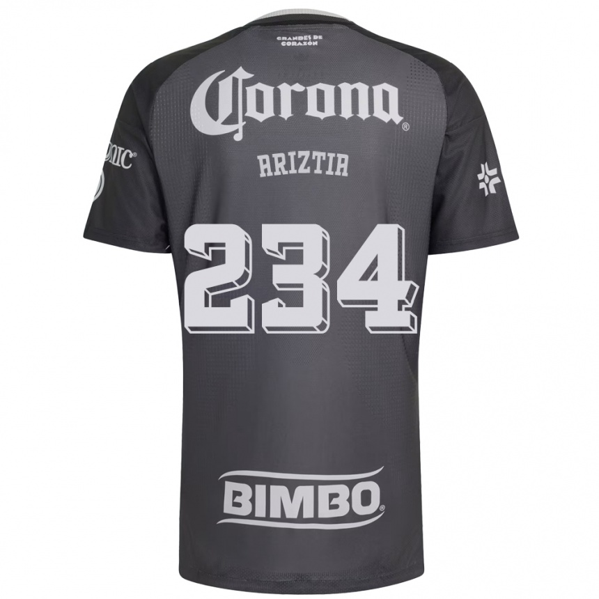 גברים כדורגל Íñigo Ariztia #234 אפור לבן שחור הרחק ג'רזי 2026/27