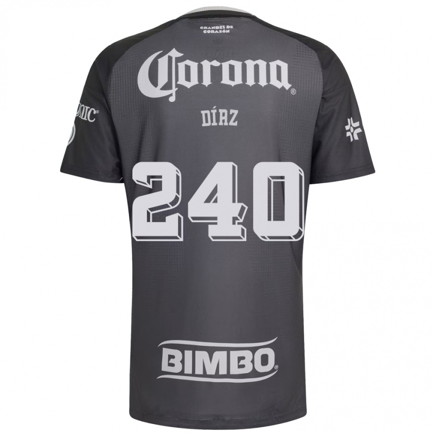 גברים כדורגל Julio Díaz #240 אפור לבן שחור הרחק ג'רזי 2026/27