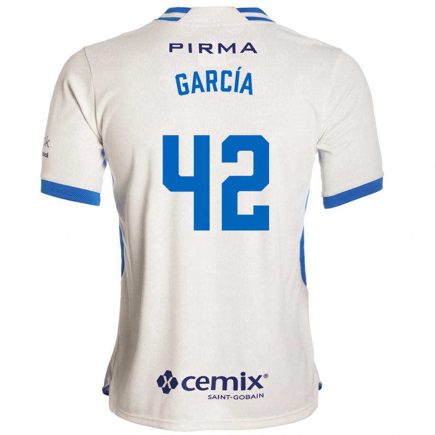 גברים כדורגל Jorge García #42 לבן כחול אדום הרחק ג'רזי 2026/27 גברים כדורגל Jorge García #42 לבן כחול אדום הרחק ג'רזי 2026/27