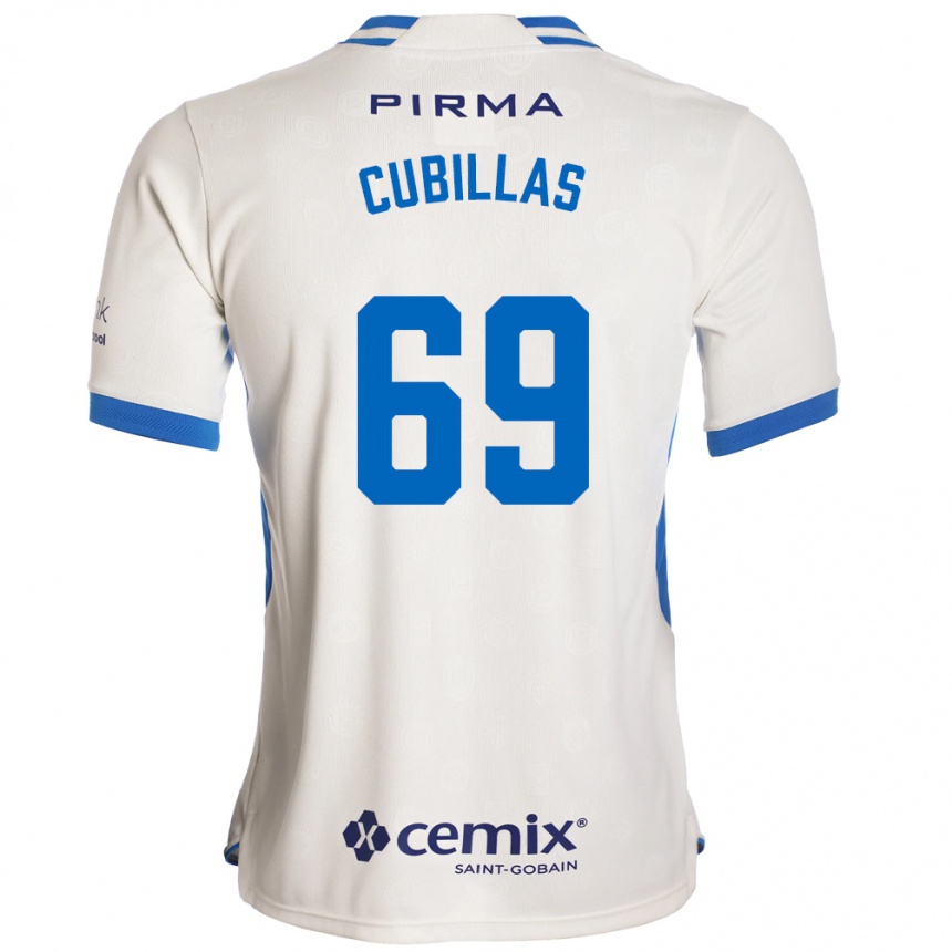 גברים כדורגל Andre Cubillas #69 לבן כחול אדום הרחק ג'רזי 2026/27 גברים כדורגל Andre Cubillas #69 לבן כחול אדום הרחק ג'רזי 2026/27