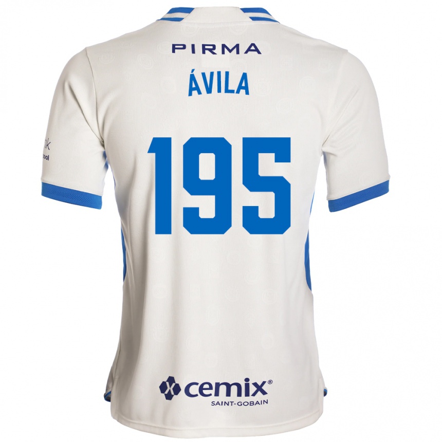 גברים כדורגל Glenn Ávila #195 לבן כחול אדום הרחק ג'רזי 2026/27