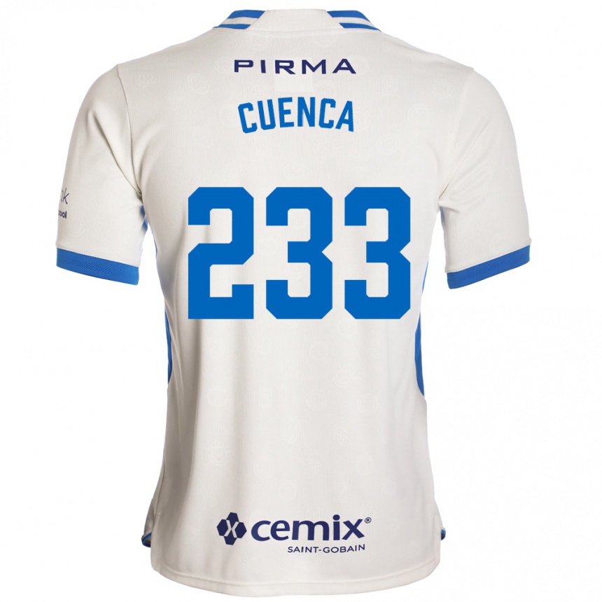 גברים כדורגל Yazziel Cuenca #233 לבן כחול אדום הרחק ג'רזי 2026/27