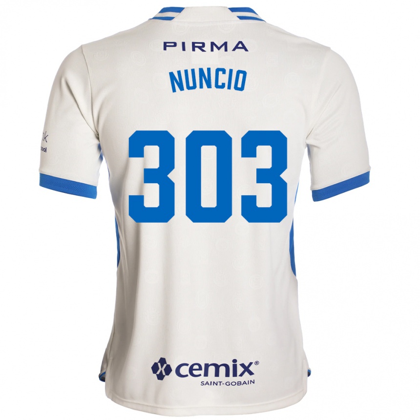 גברים כדורגל Carlos Nuncio #303 לבן כחול אדום הרחק ג'רזי 2026/27