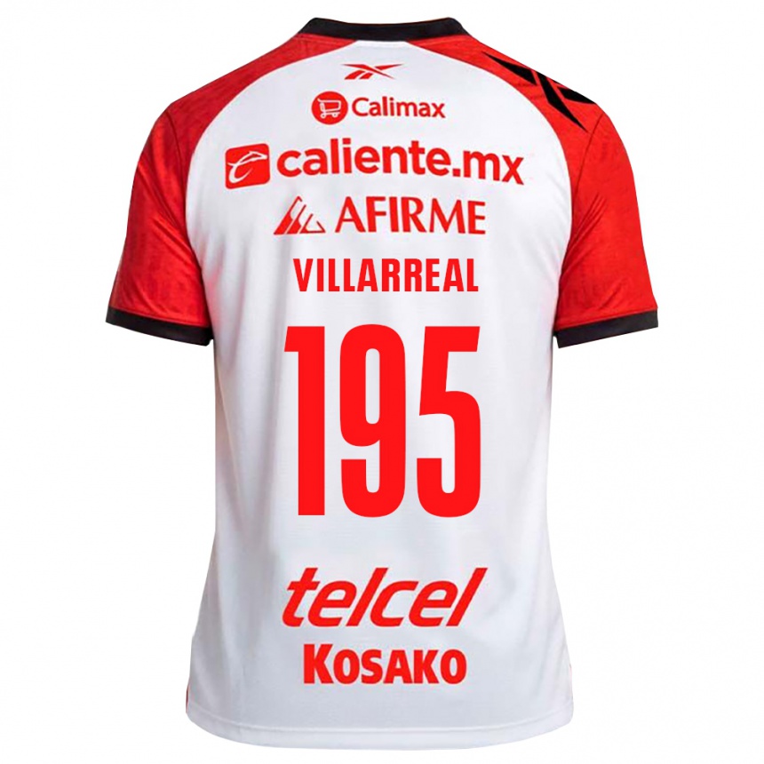 גברים כדורגל Óscar Villarreal #195 לבן שחור אדום הרחק ג'רזי 2026/27
