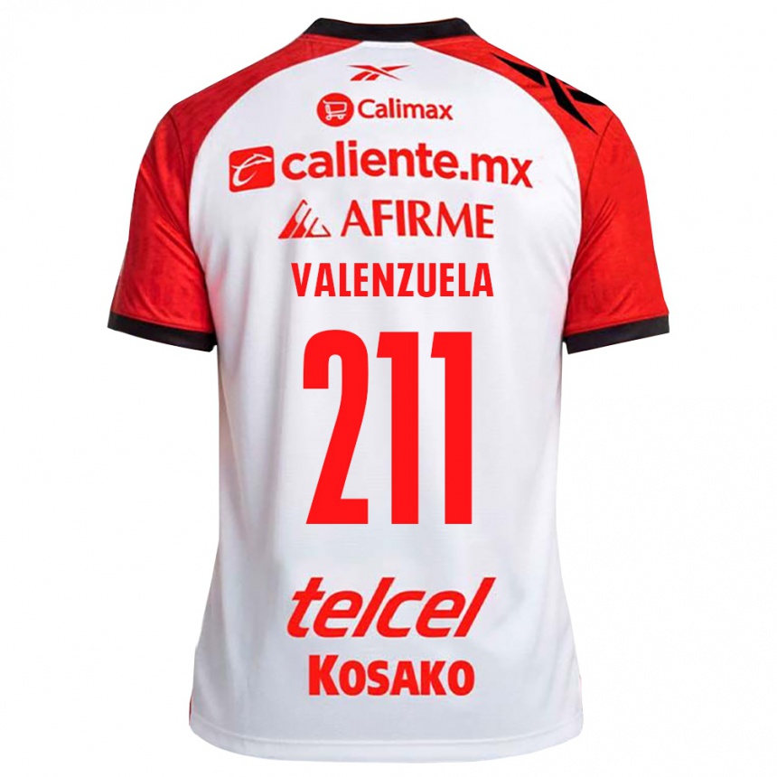 גברים כדורגל Aldieri Valenzuela #211 לבן שחור אדום הרחק ג'רזי 2026/27