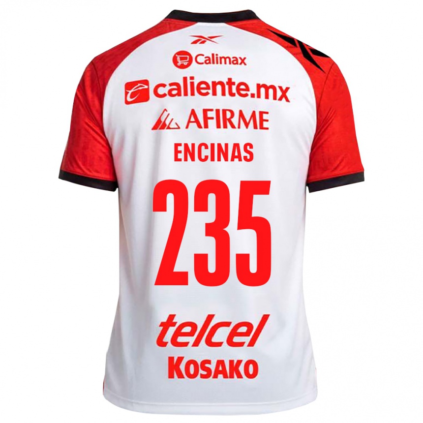 גברים כדורגל José Encinas #235 לבן שחור אדום הרחק ג'רזי 2026/27