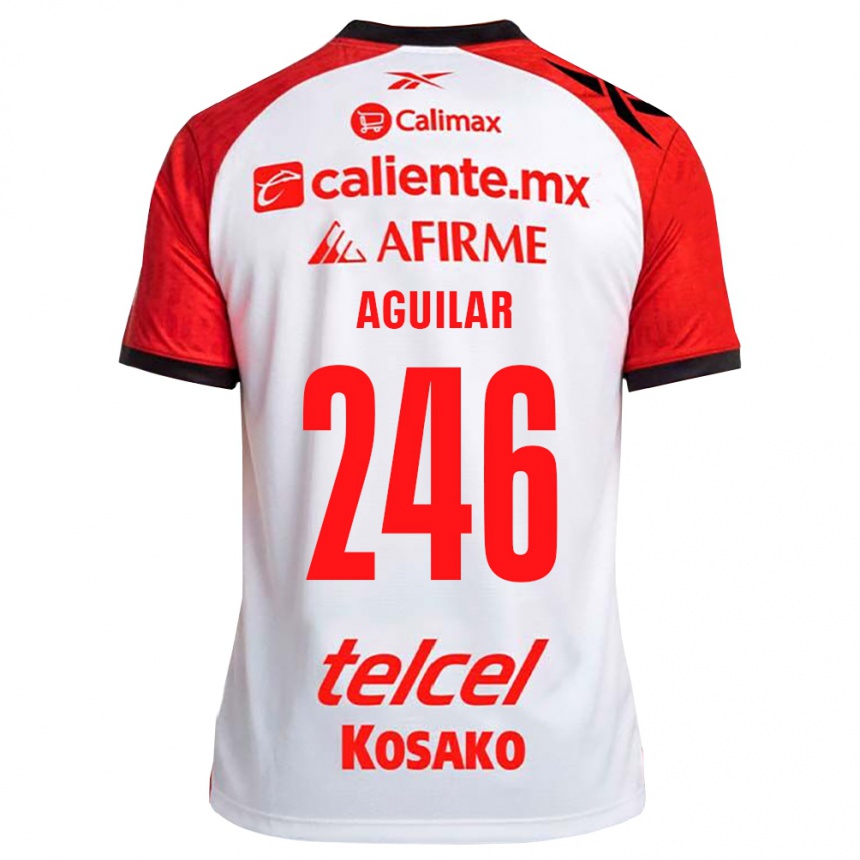 גברים כדורגל Josué Aguilar #246 לבן שחור אדום הרחק ג'רזי 2026/27