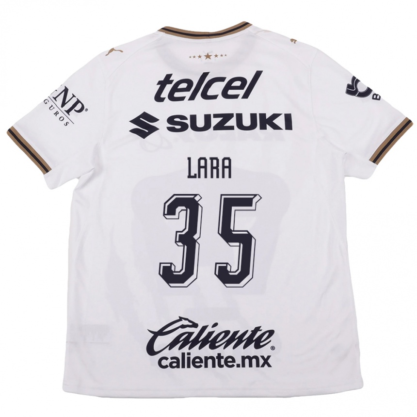 גברים כדורגל Pablo Lara #35 לבן שחור חום הרחק ג'רזי 2026/27