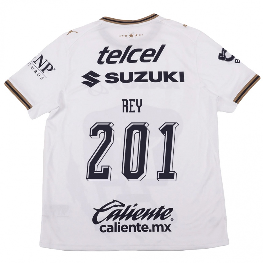 גברים כדורגל Santiago Rey #201 לבן שחור חום הרחק ג'רזי 2026/27 גברים כדורגל Santiago Rey #201 לבן שחור חום הרחק ג'רזי 2026/27