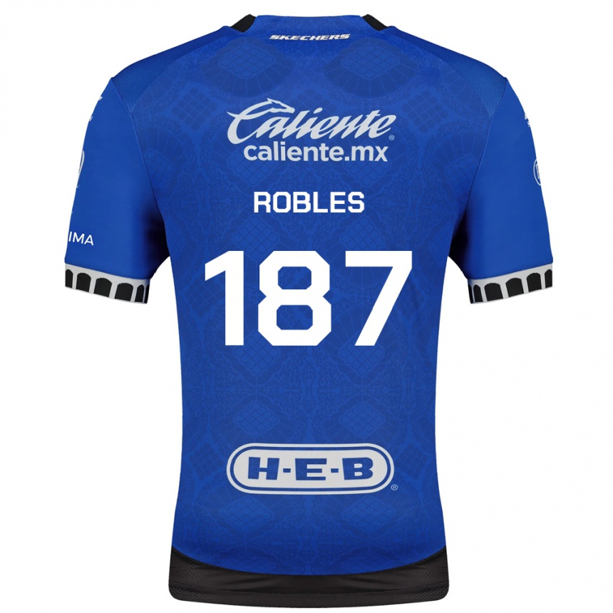 גברים כדורגל Claudio Robles #187 כחול מלכותי לבן שחור הרחק ג'רזי 2026/27